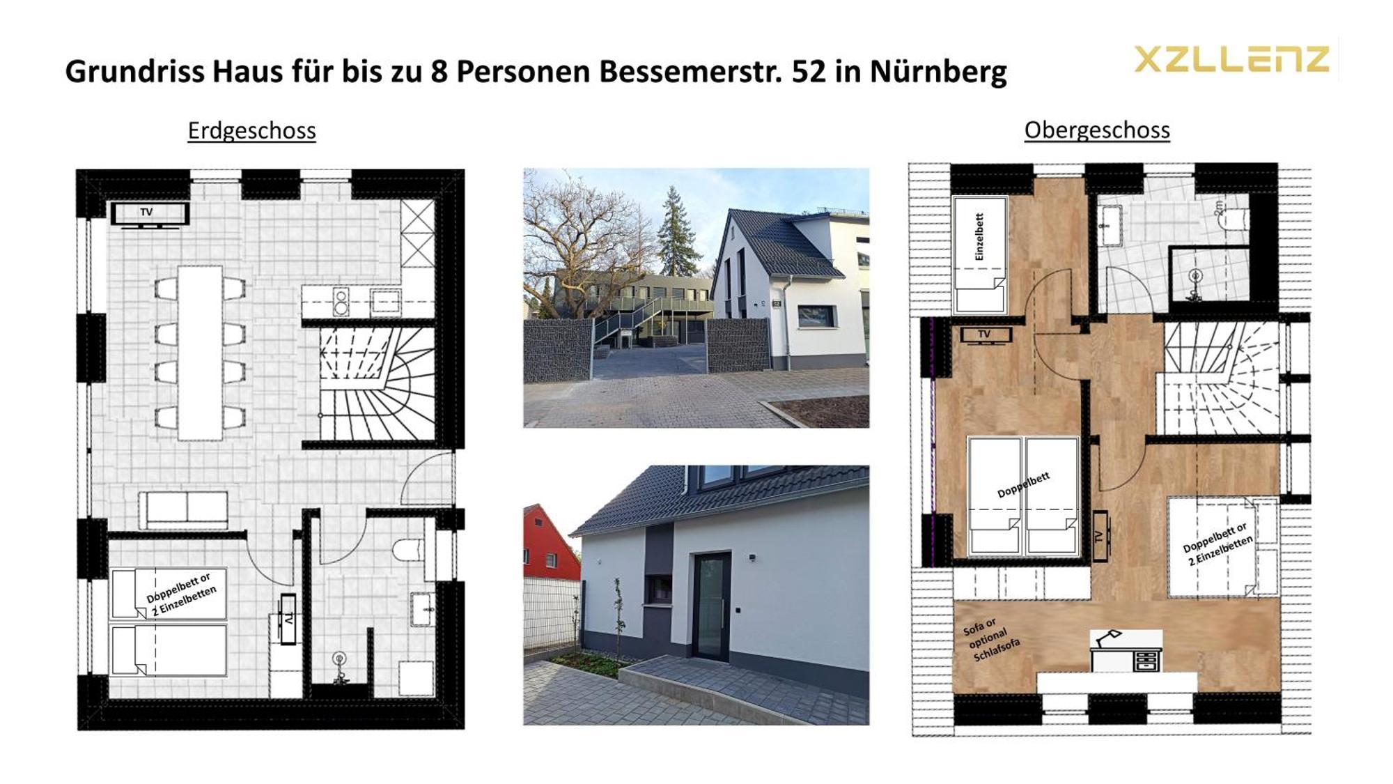 Xzllenz - 4 Schlafzimmer, Zentral, Parken, U-Bahn, 2 Baeder, 4 Smart-Tv, Optional Einzelbett Nuremberg Exterior photo